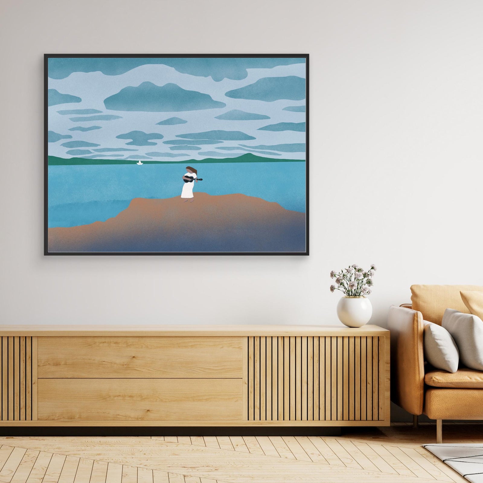 Canvas Print - Sailing with my Guitar by Little Dean