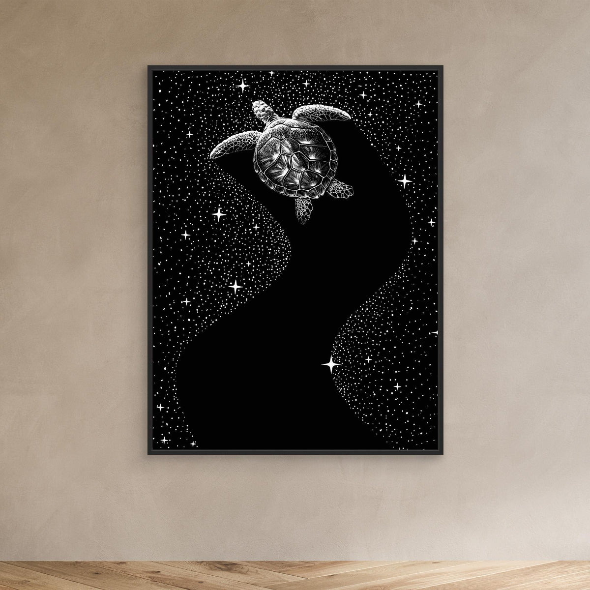 Canvas Print - Starry Turtle (Black Version) by Alirıza çakir