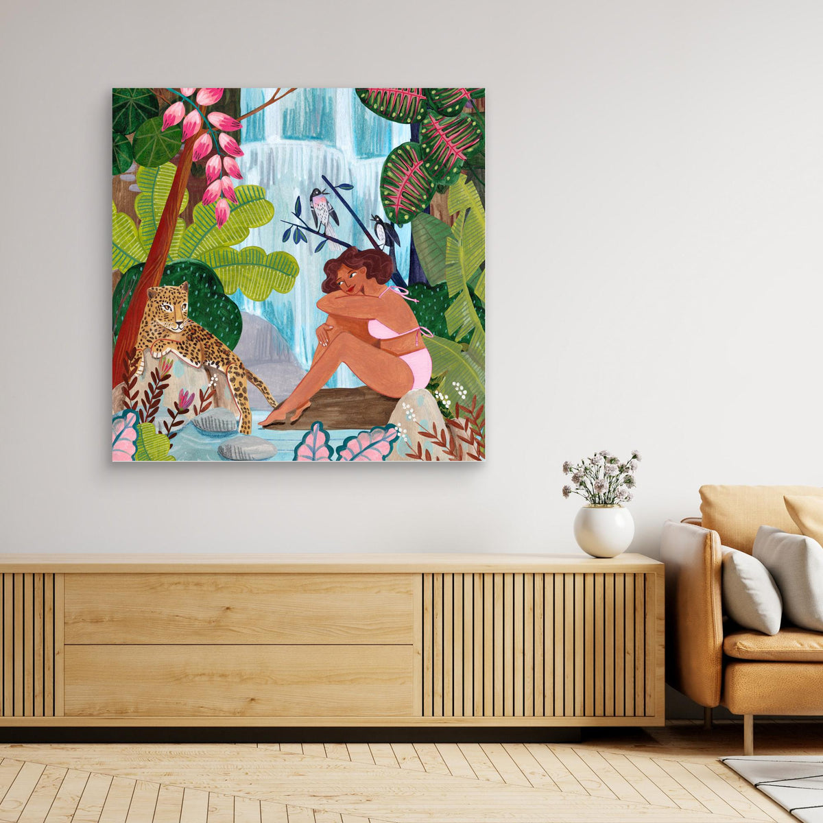 Canvas Print - By the Waterfall by Caroline Bonne Müller