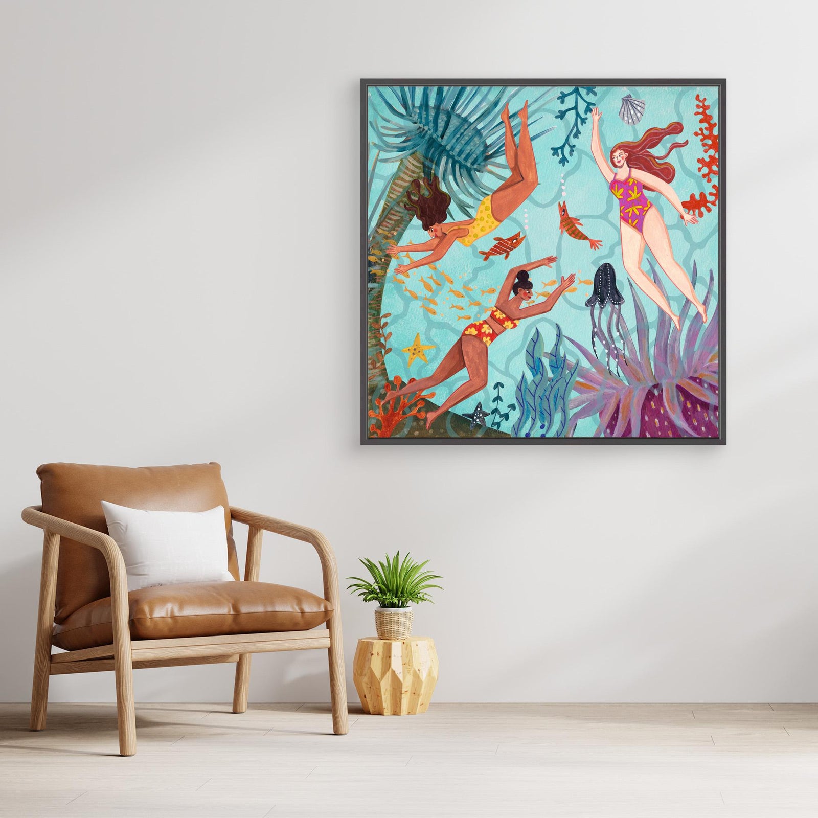 Canvas Print - Swimming in the Ocean by Caroline Bonne Müller