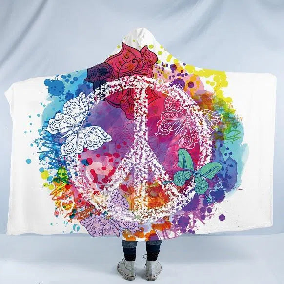 Peace and Loaf Cozy Hooded Blanket