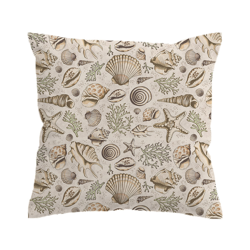 Brown Seashells Pillow Cover
