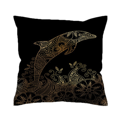 The Golden Dolphin Pillow Cover