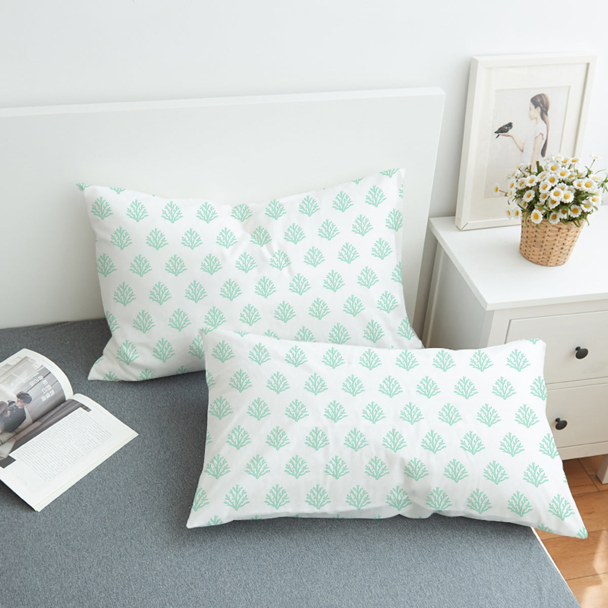 Coral Mint Pillow Sham