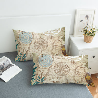 Nautical Chart Pillow Sham