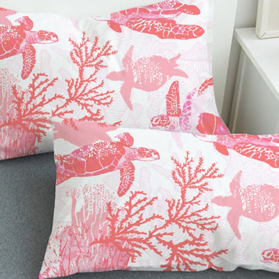 Red Coral Wonders Pillow Sham