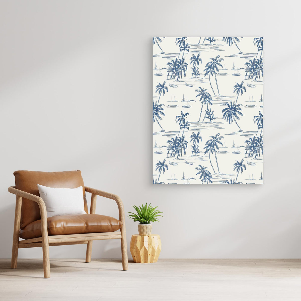Canvas Print - Blue Beach Pattern by Anis Illustration