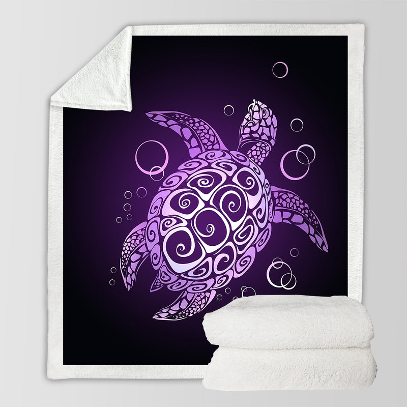 Purple Turtle Twist Bedspread Blanket