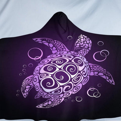 The Purple Turtle Twist Hooded Blanket