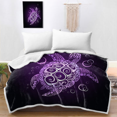 Purple Turtle Twist Bedspread Blanket