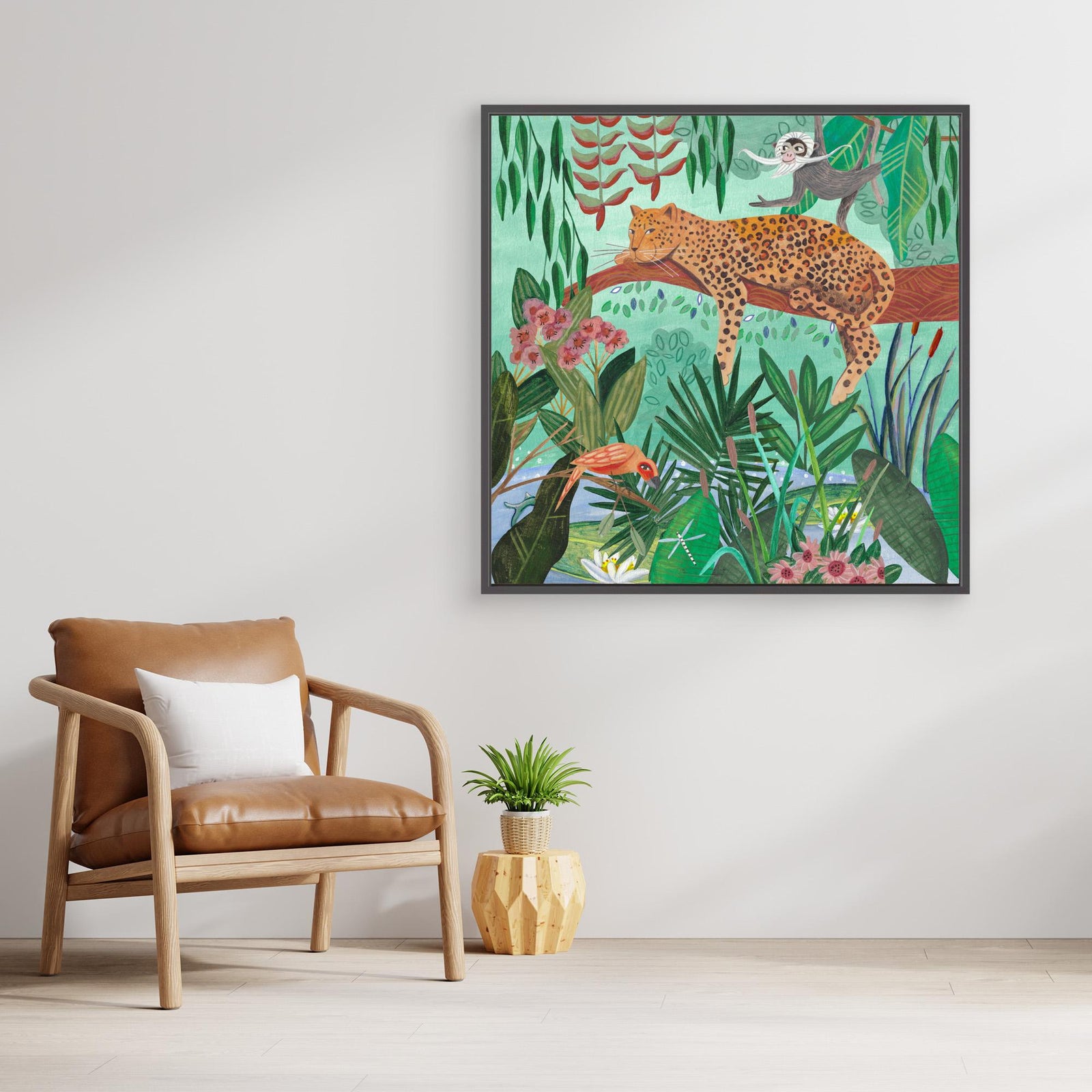 Canvas Print - Leopard in the Jungle by Caroline Bonne Müller