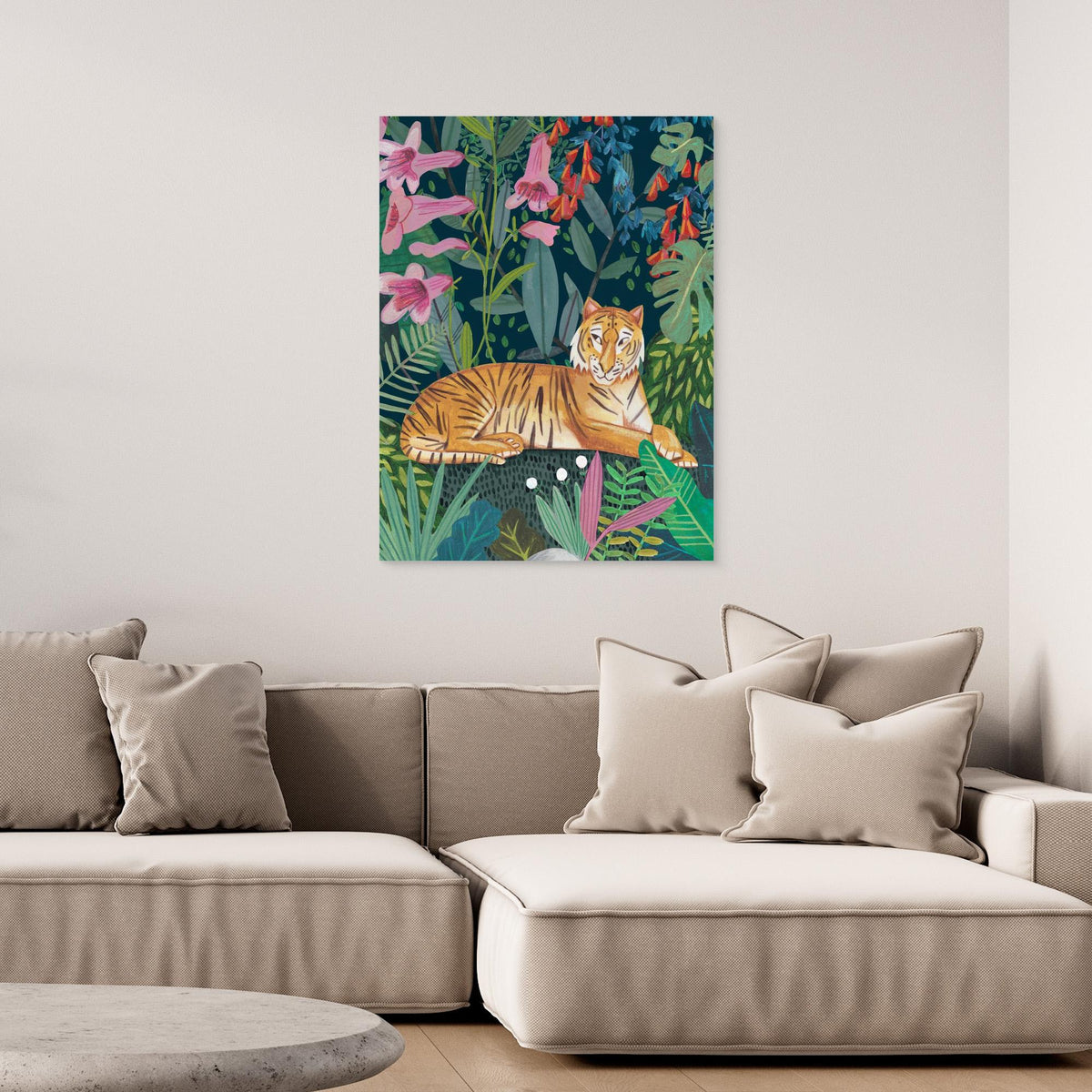 Canvas Print - Tiger in the Jungle by Caroline Bonne Müller