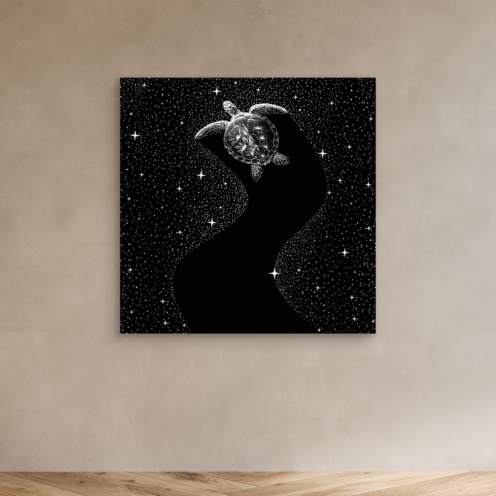 Canvas Print - Starry Turtle (Black Version) by Alirıza çakir
