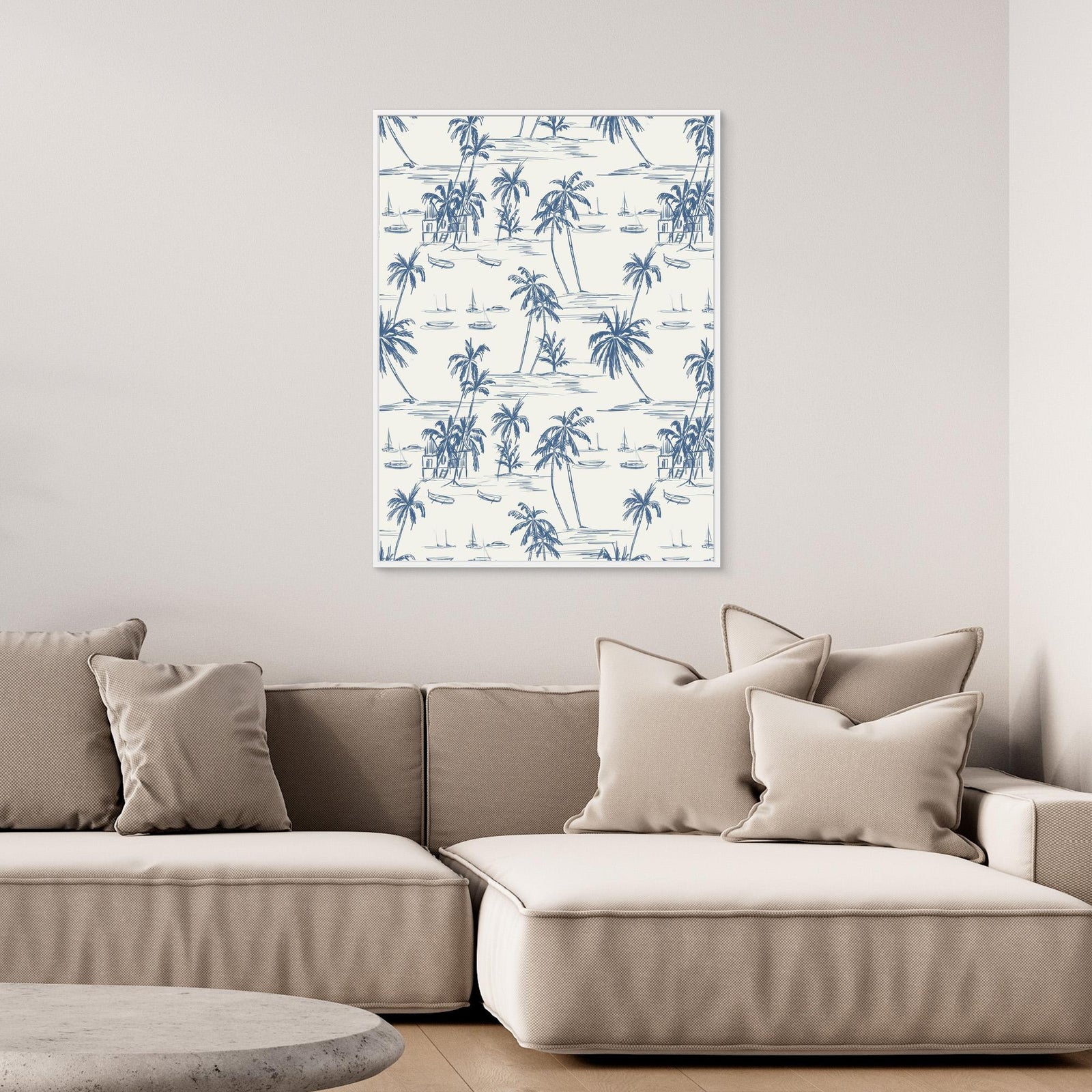 Canvas Print - Blue Beach Pattern by Anis Illustration