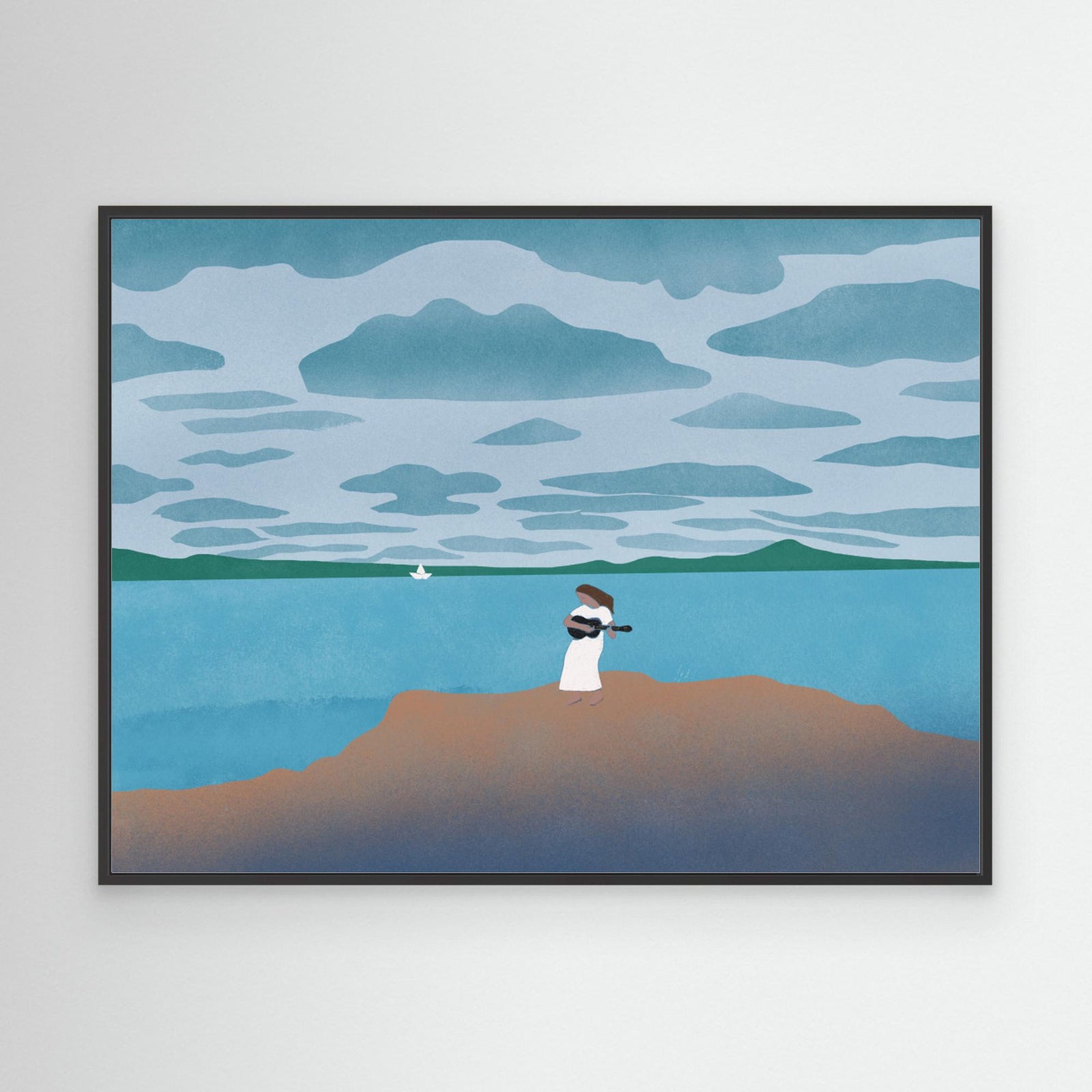 Canvas Print - Sailing with my Guitar by Little Dean