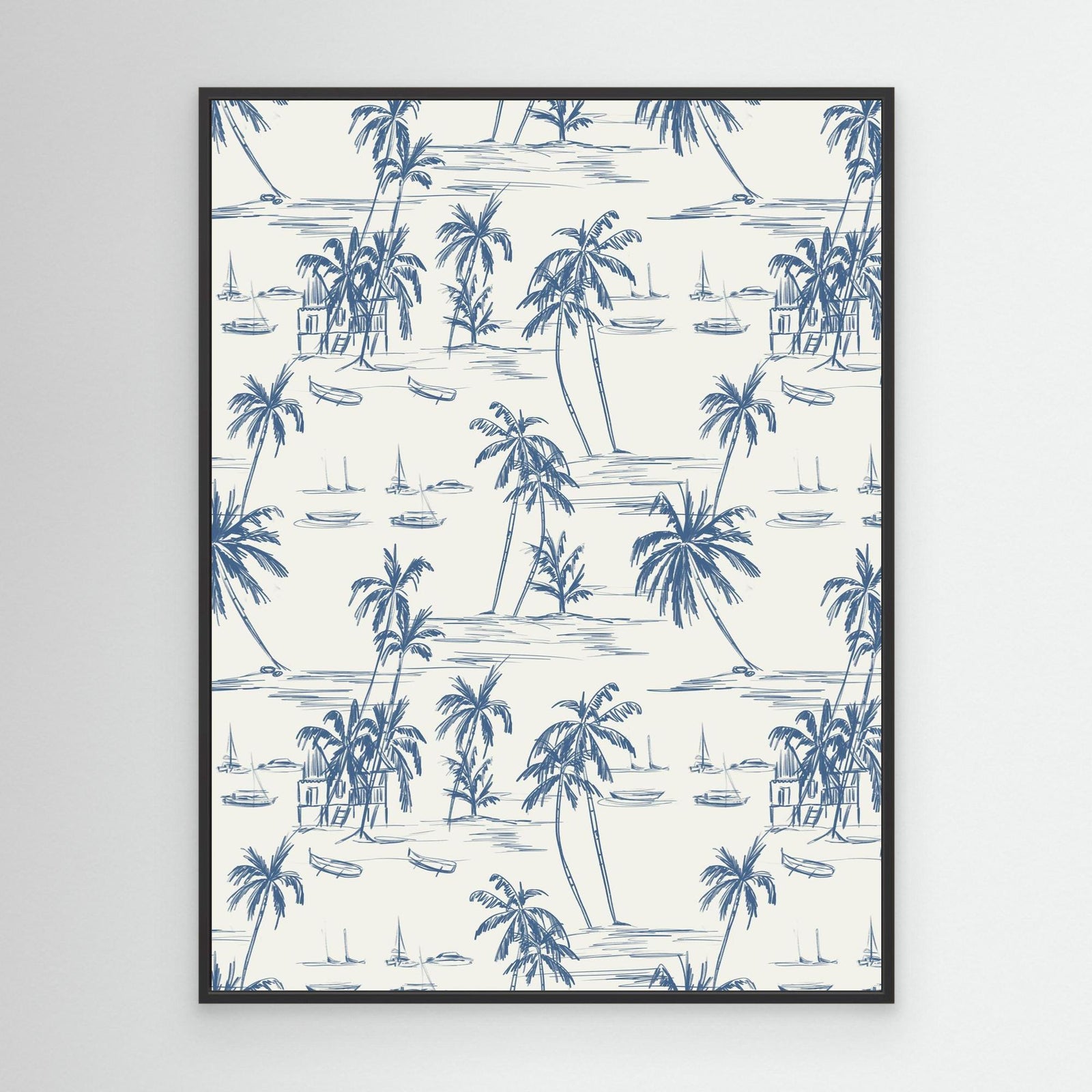 Canvas Print - Blue Beach Pattern by Anis Illustration