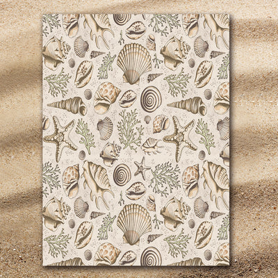 Brown Seashells Extra Large Beach Towel