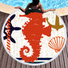 Beachy Seahorse Round Beach Towel