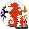 Beachy Seahorse Round Beach Towel