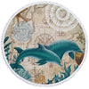 Dolphin Love Round Beach Towel