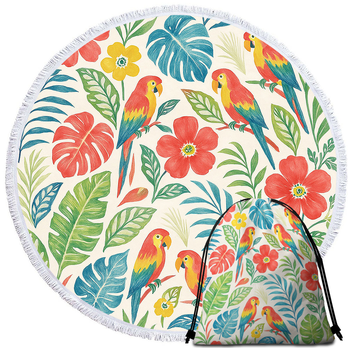 Classic Tropical Round Beach Towel