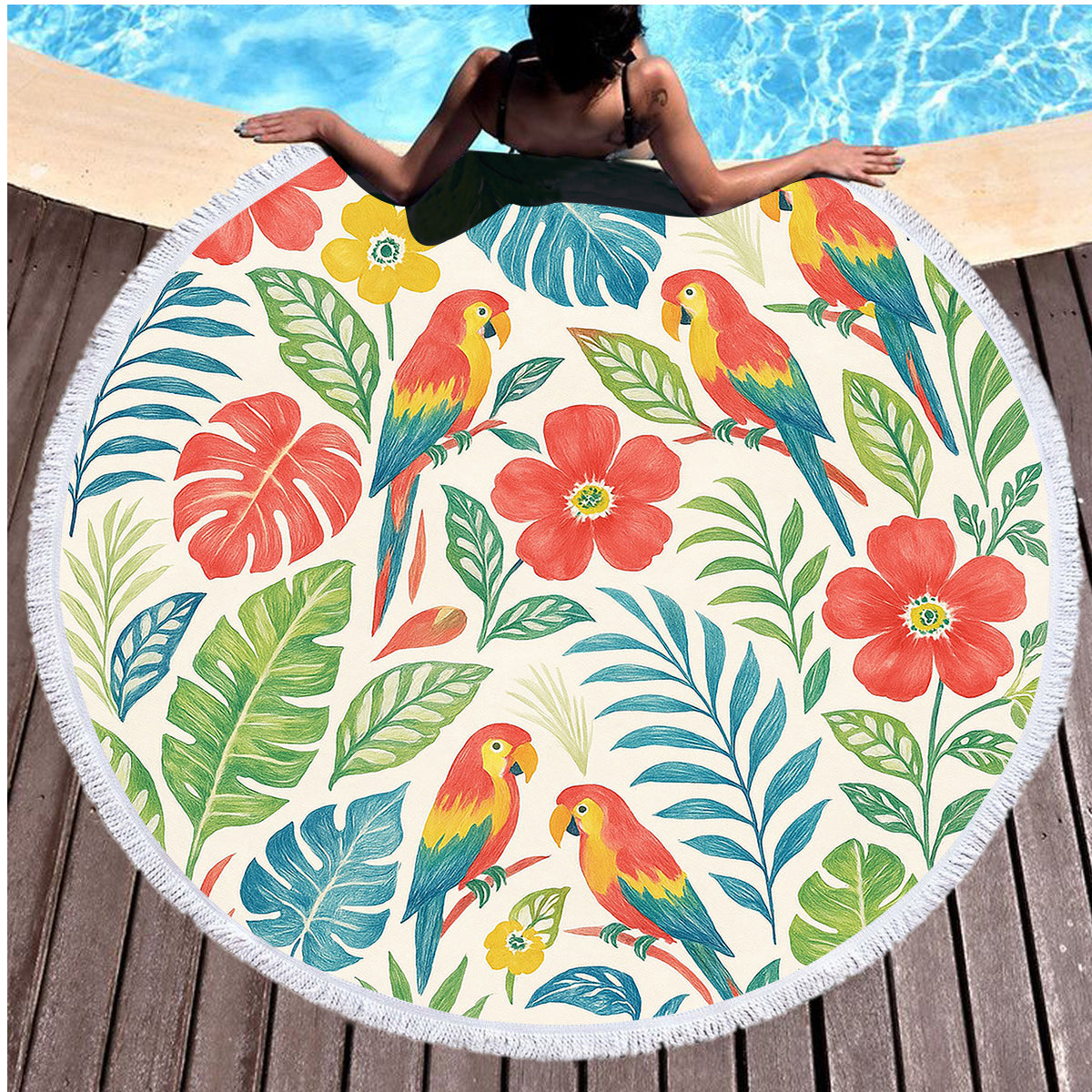 Classic Tropical Round Beach Towel