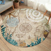 Nautical Chart Round Area Rug