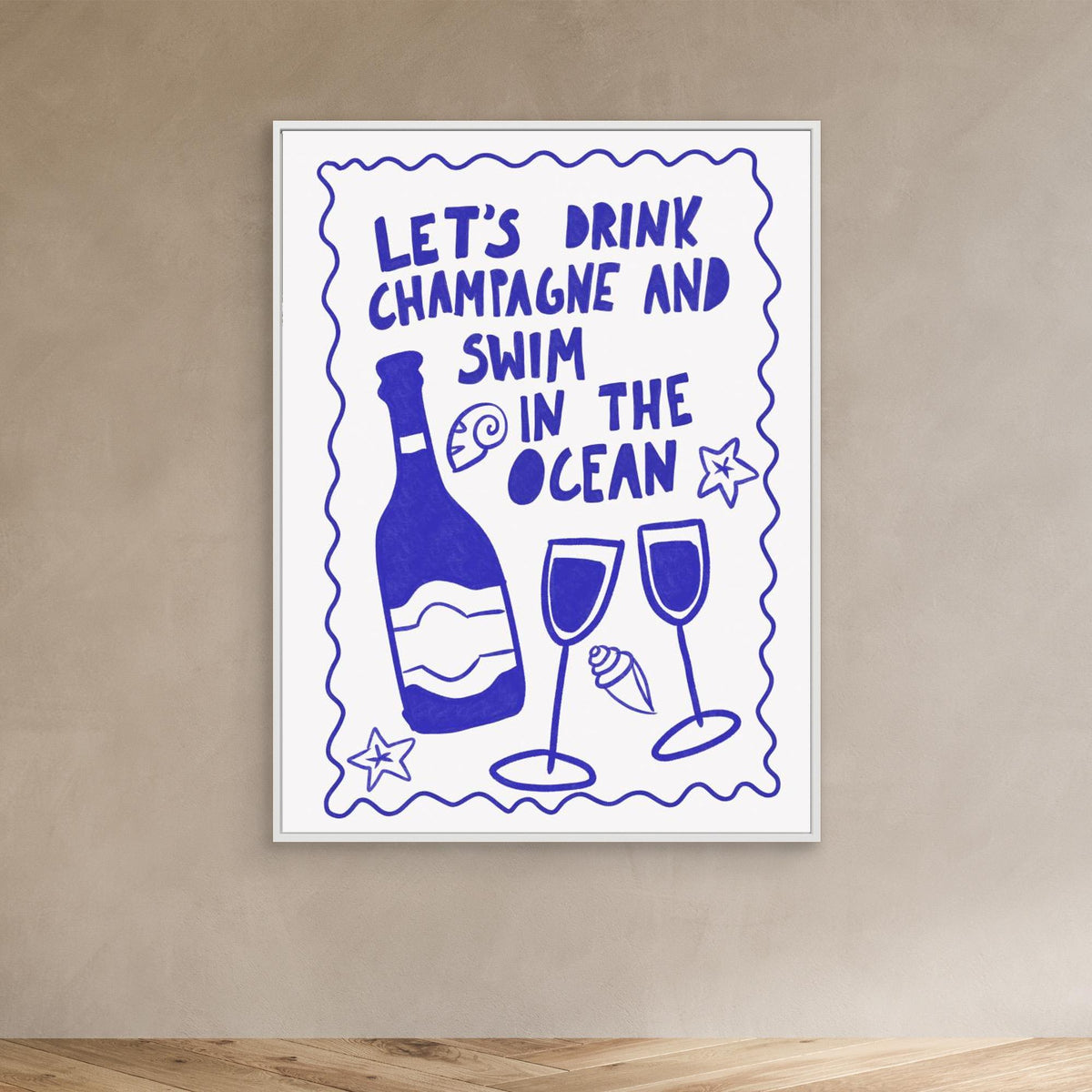 Canvas Print - Champagne by the Ocean by Athene Fritsch