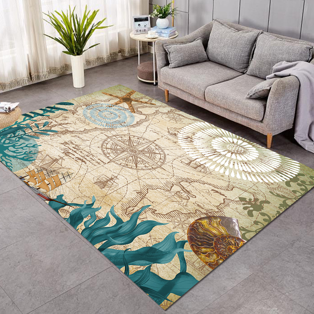 Nautical Chart Area Rug