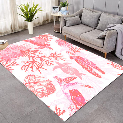 Red Coral Wonders Area Rug