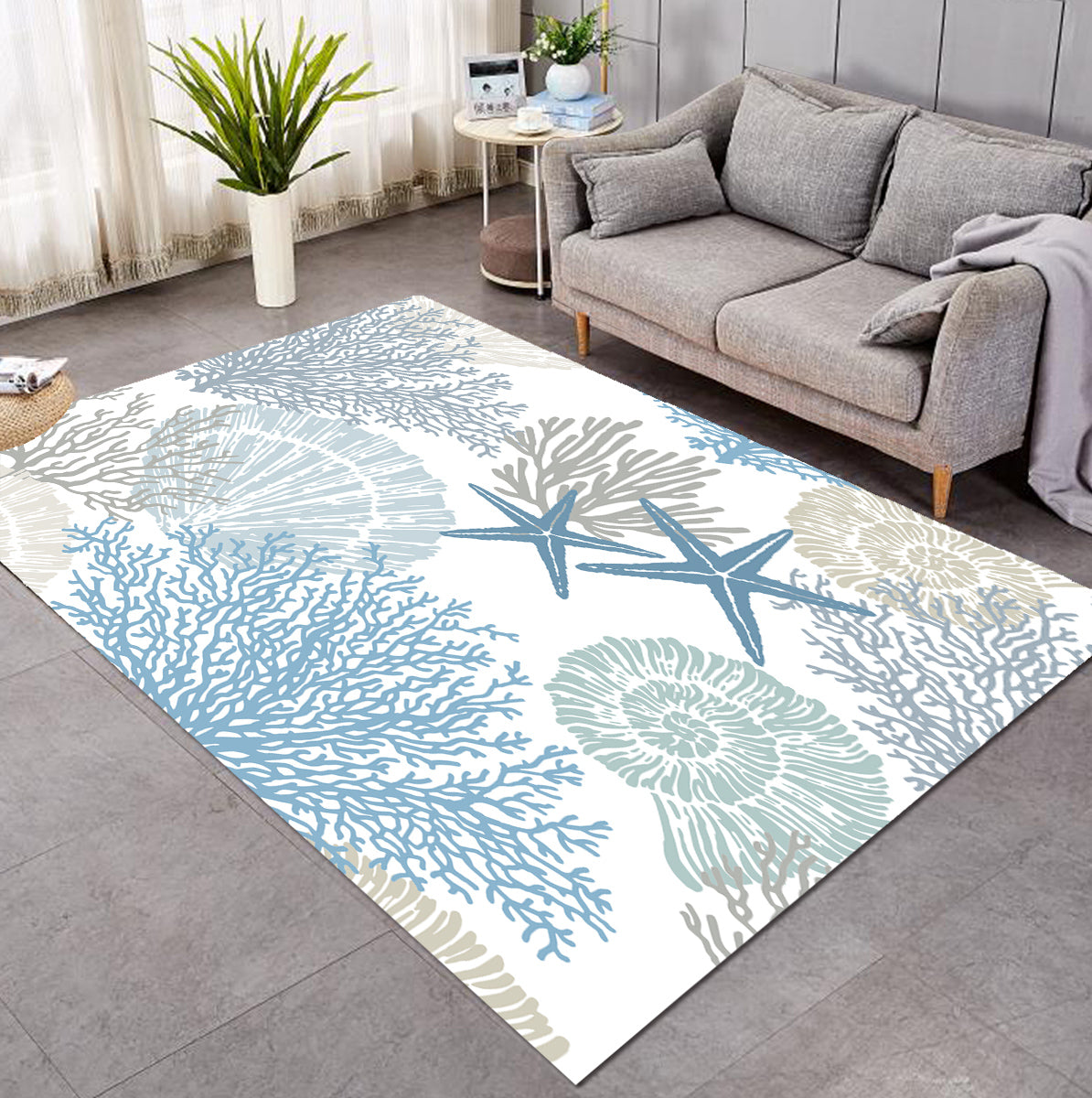 Coastal Coral Area Rug