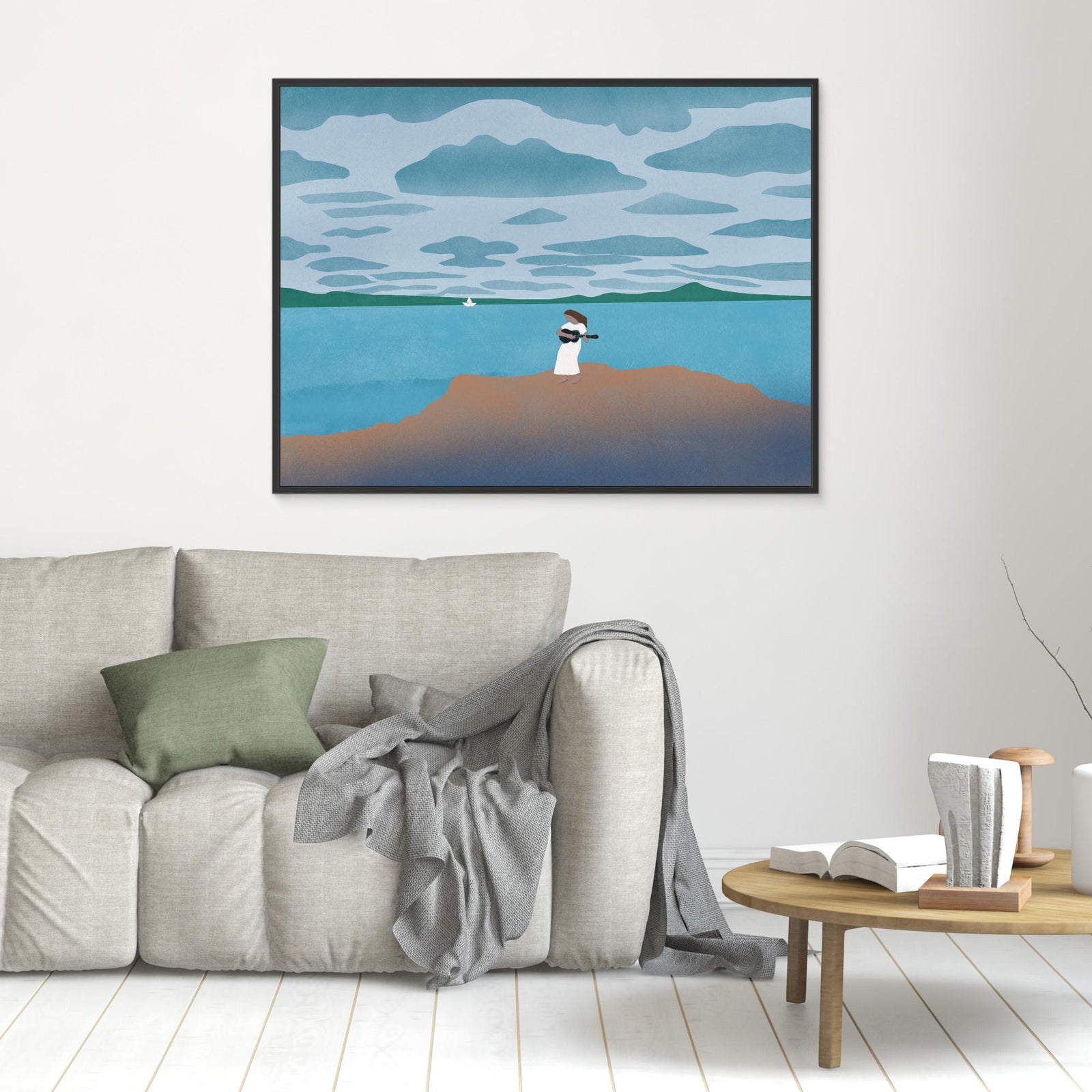 Canvas Print - Sailing with my Guitar by Little Dean