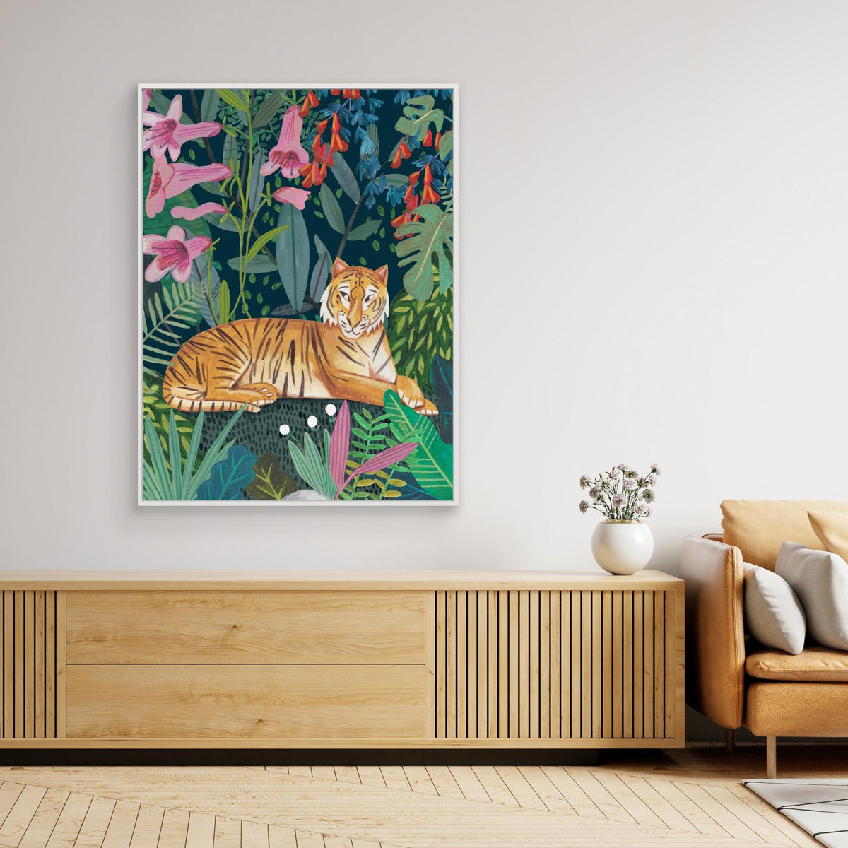Canvas Print - Tiger in the Jungle by Caroline Bonne Müller