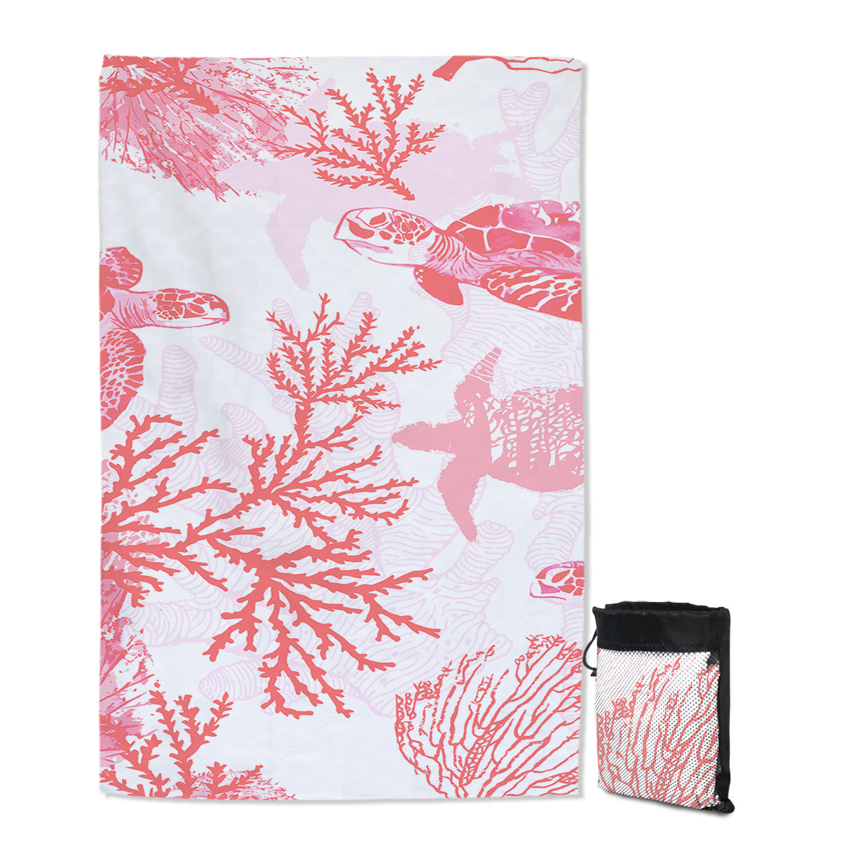 Red Coral Wonders Sand Free Towel