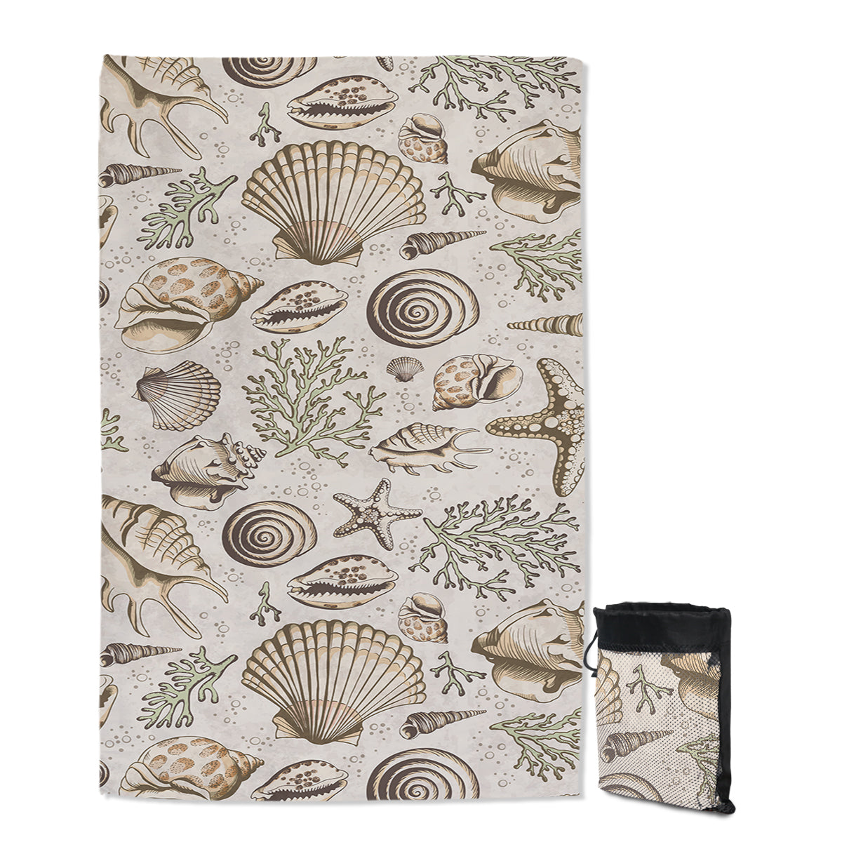 Brown Seashells Sand Free Towel