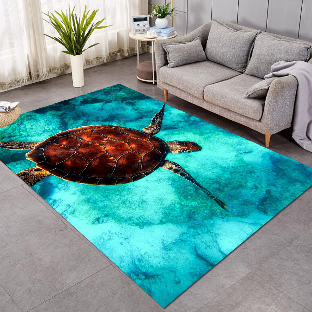 Sea Turtle Vibes Area Rug