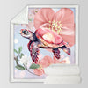 Sea Turtle Blossoms Soft Sherpa Blanket (Copy)