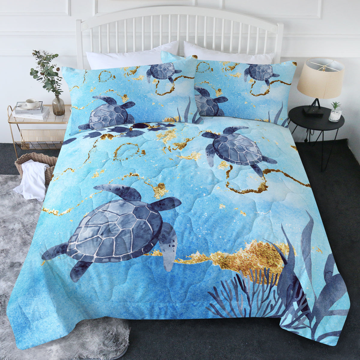 Golden Sea Turtle Bay Comforter Set