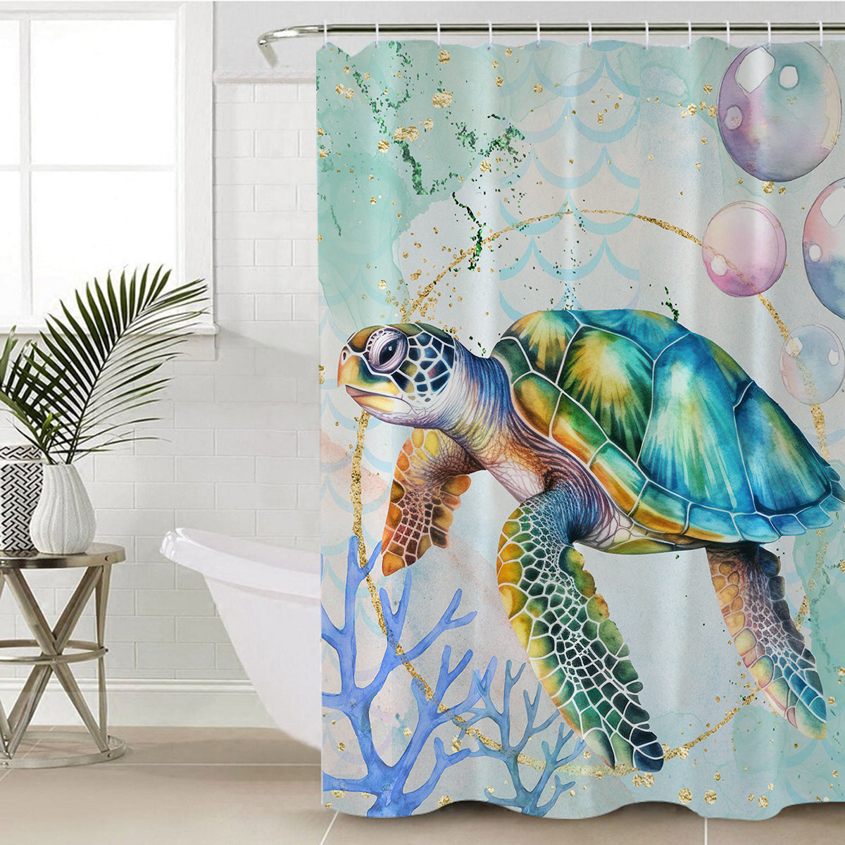 Dreamy Sea Turtle Shower Curtain
