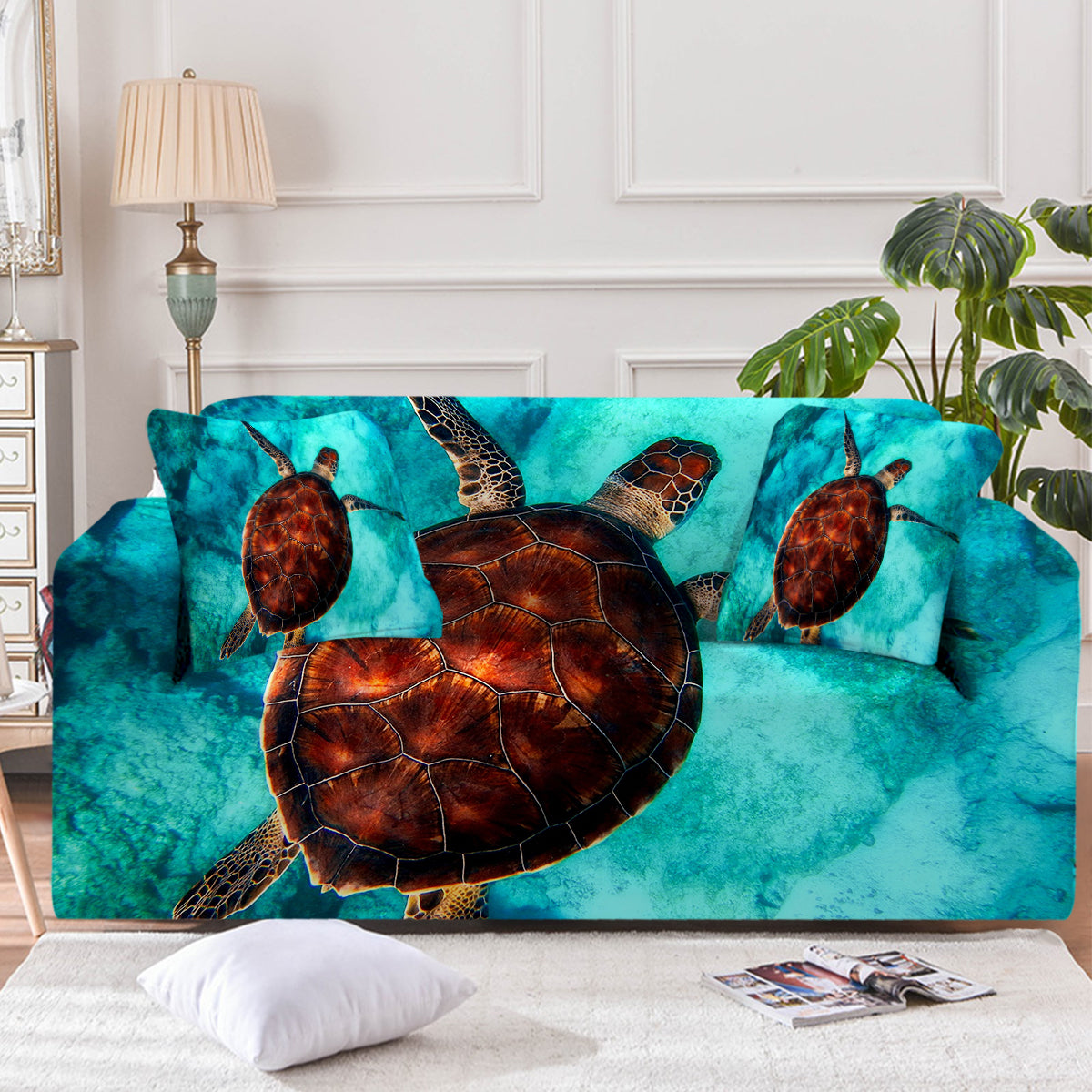 Sea Turtle Vibes Couch Cover