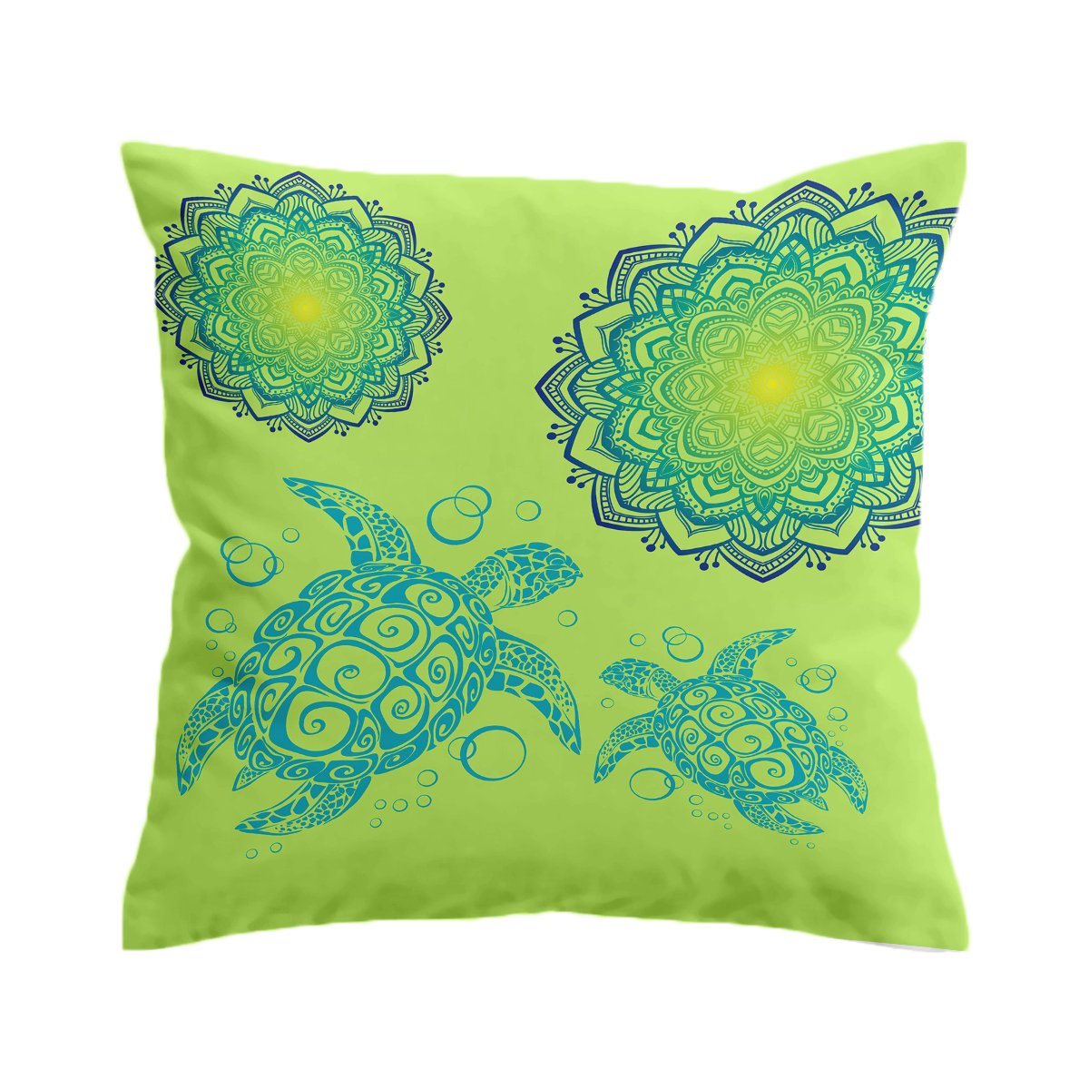 Sea Turtle Twist Mandala Pillow Cover