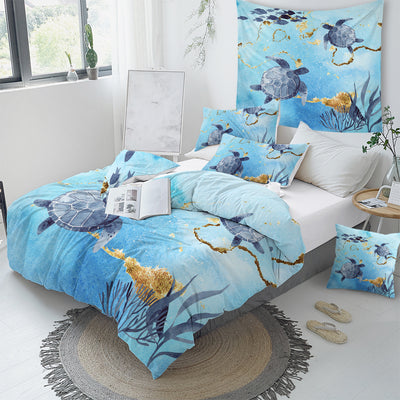 Golden Sea Turtle Bay Duvet Cover Set