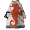 Beachy Seahorse Wearable Blanket Hoodie