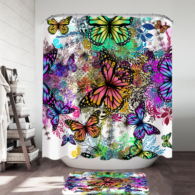 Tropical Butterflies Shower Curtain