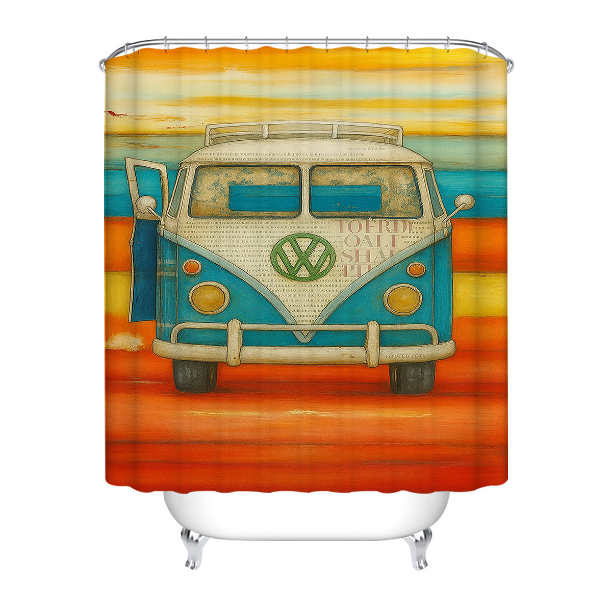 Vee Dub Sunset Shower Curtain