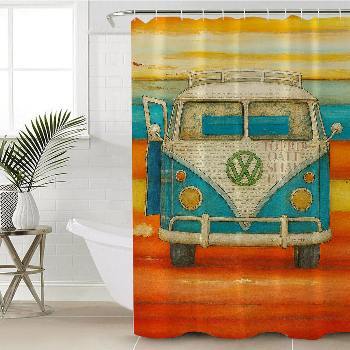 Vee Dub Sunset Shower Curtain