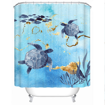 Golden Sea Turtle Bay Shower Curtain