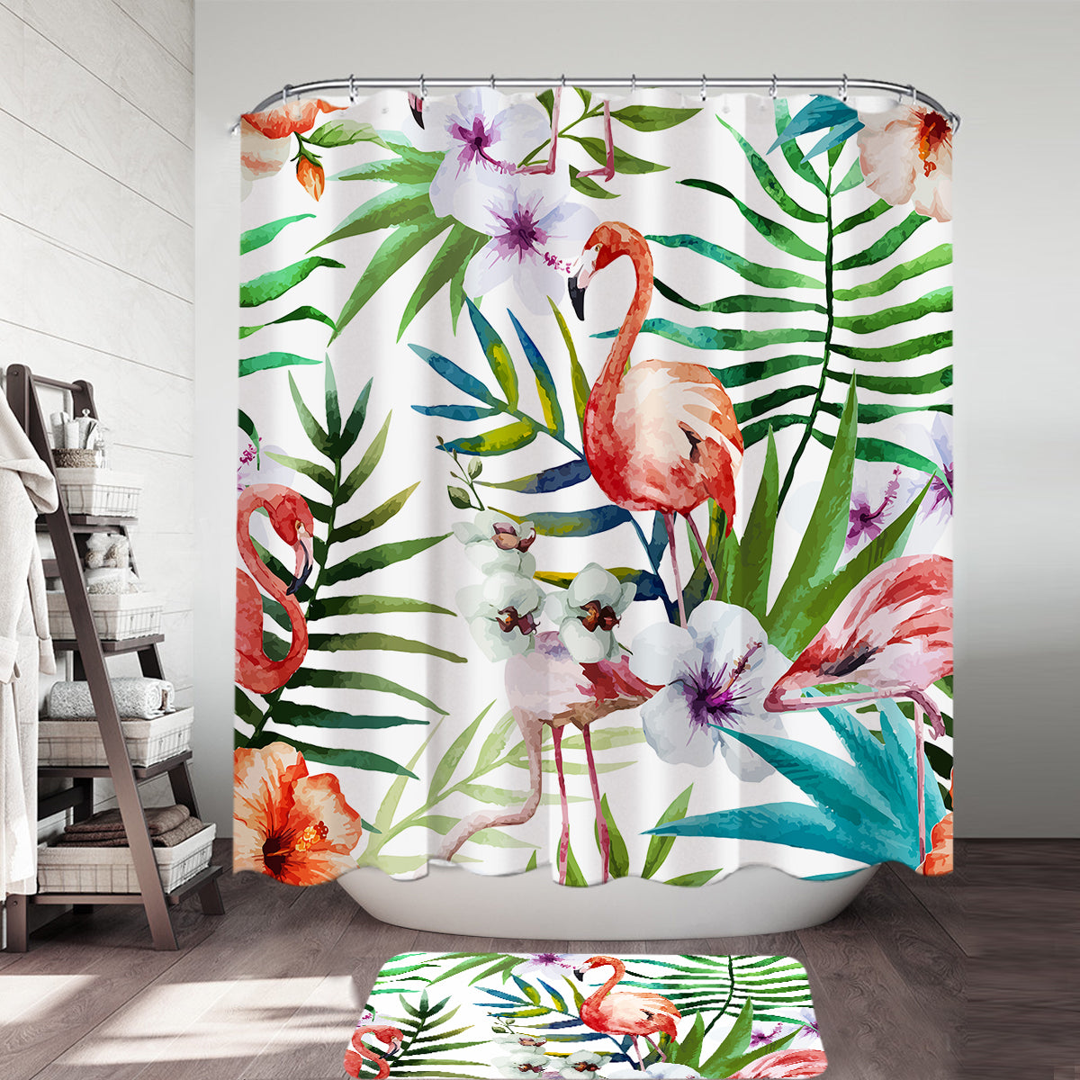 Flamingo Tropics Shower Curtain