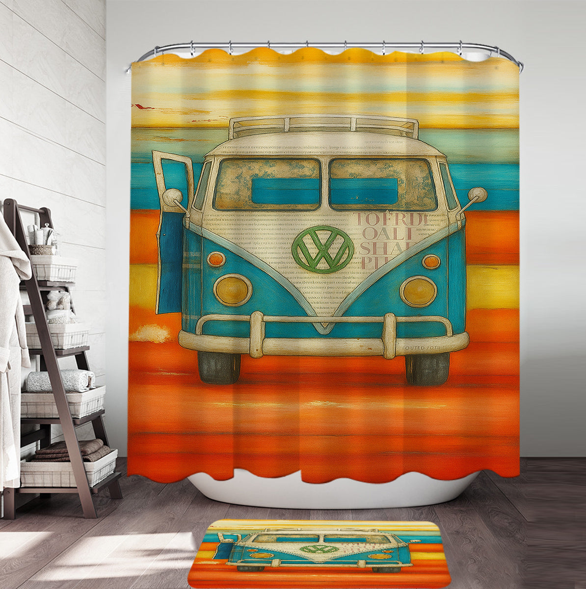 Vee Dub Sunset Shower Curtain