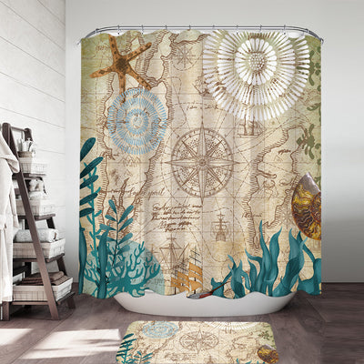 Nautical Chart Shower Curtain